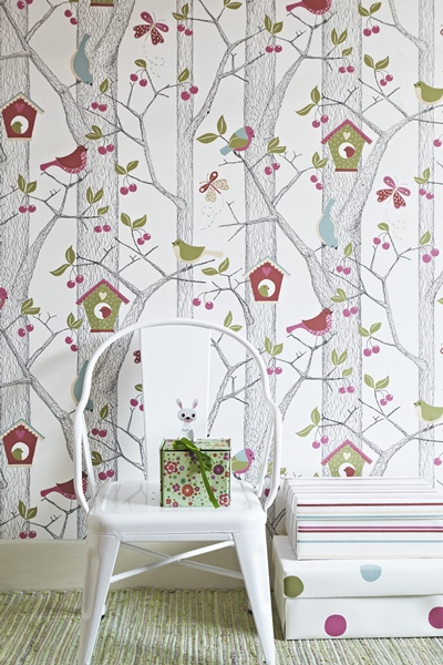 Interior decorado con Papel Pintado Lilleby 2652