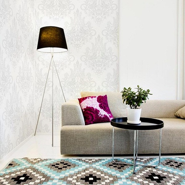 Interior decorado con Papel Pintado Vallila Sarastus 5144-3