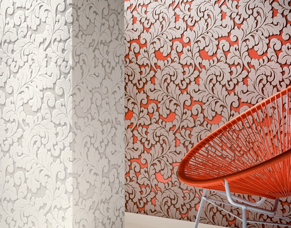 Interior decorado con Papel Pintado Flock 4 95688-3