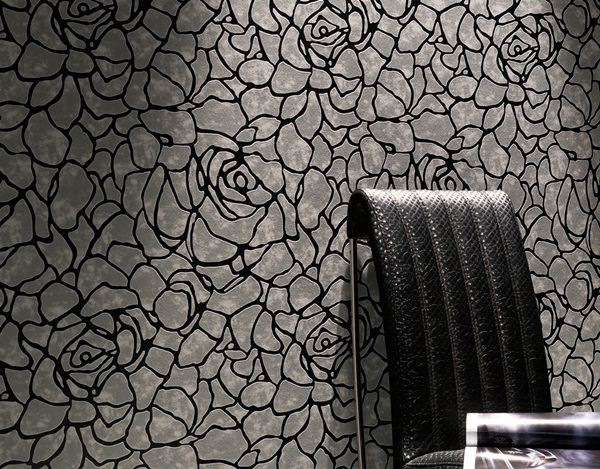 Interior decorado con Papel Pintado Flock 4 95690-1