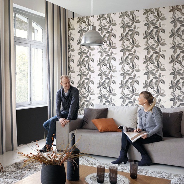 Interior decorado con Papel Pintado Copenhague